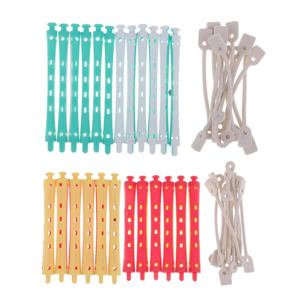 헤어 컬러 파마 막대 미용 롤러, 플라스틱 원형, 키트 당 24 개