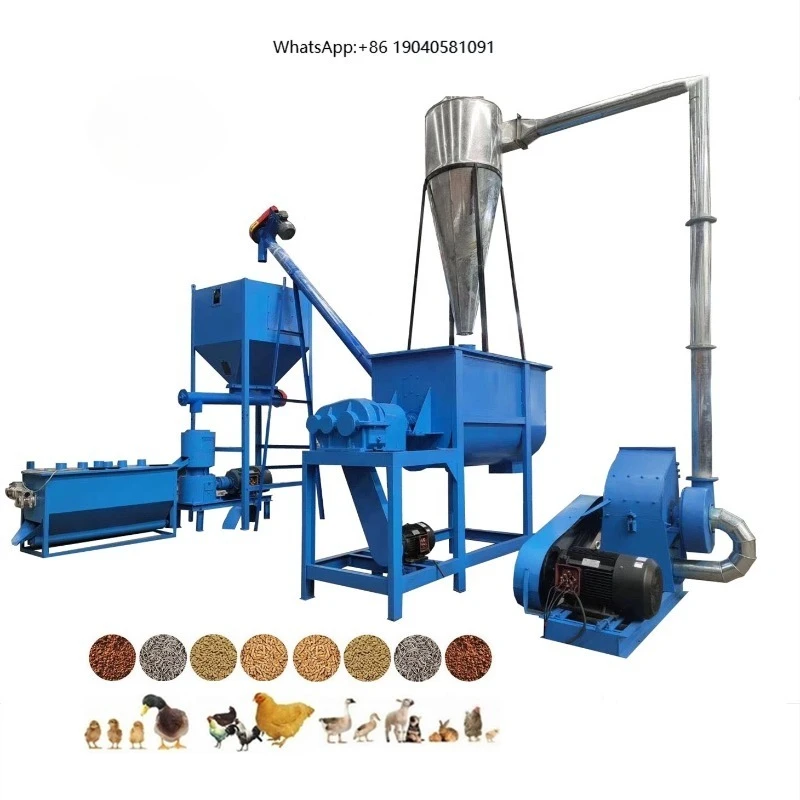 Poultry Feed Equipment Cattle Feed Plant 500kg/h Animal Feed Making Line