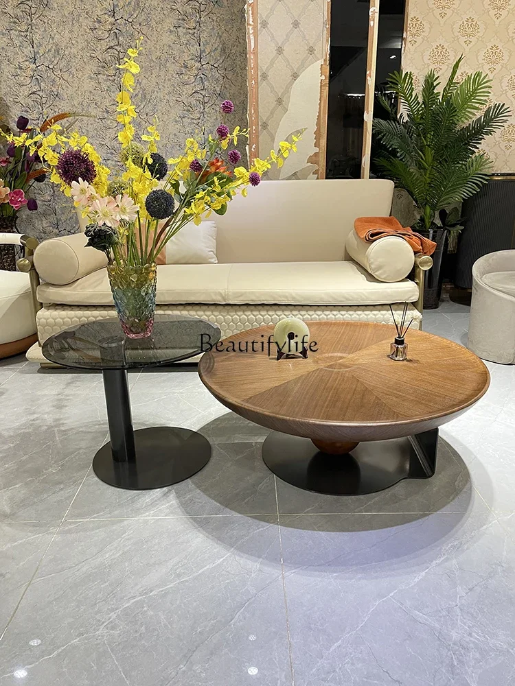 Coffee table Italian minimalist round small apartment modern minimalist