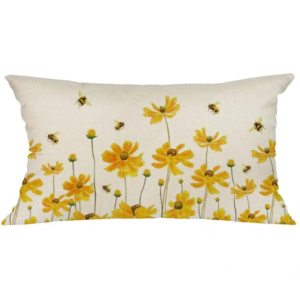 Cushion Cover  Wrinkle-resistant   Cushion Case Non-shrink Floral Pattern Cushion Cover