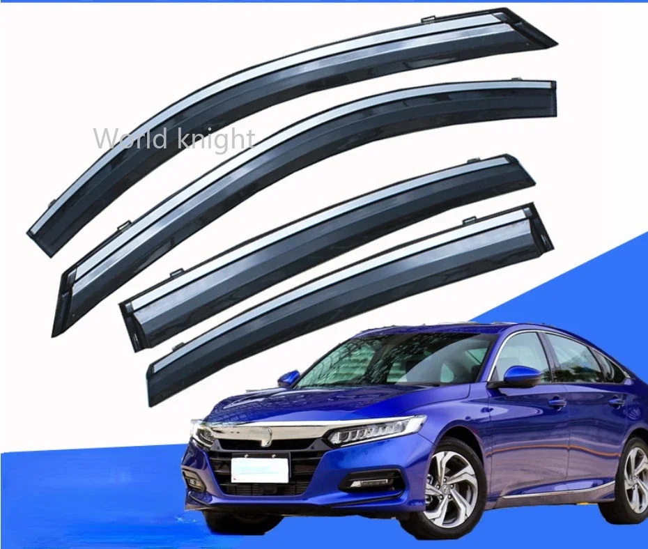 Car Door Window Deflector Visor Rain Vent Shade Black Chrom Trim For Honda Accord 10th 2018 2019