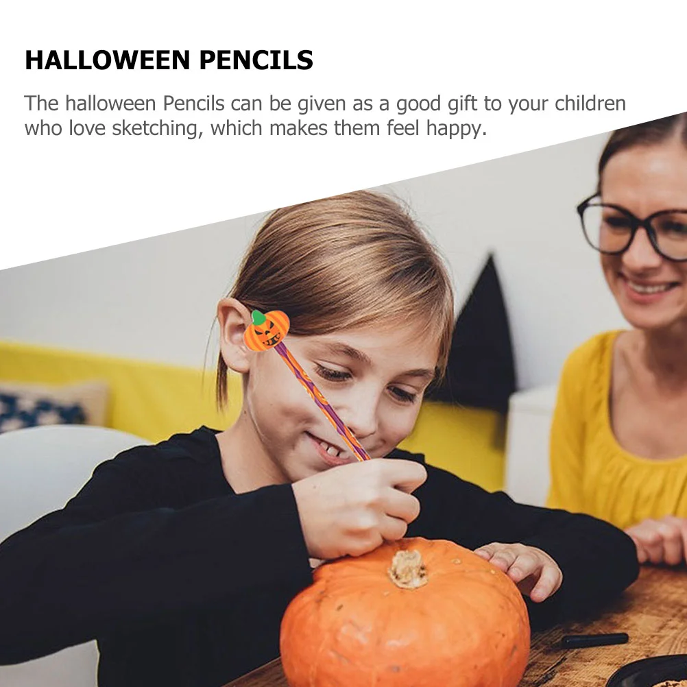 18 Pcs Halloween Pencil Craft Pencils Beautiful Design Painting Convenient Writing Wood