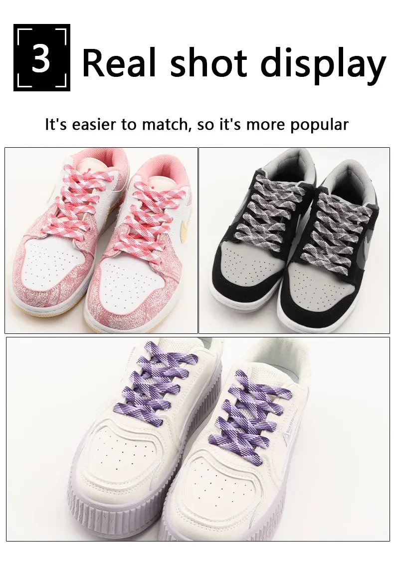 Flache Schnürsenkel für Sneaker, Regenbogen-Schnürsenkel, bunte, gestreifte Schnürsenkel für Damen und Herren, Breite 1 cm, Länge 100/120/140/160 cm, 1 Paar. – Detail 7