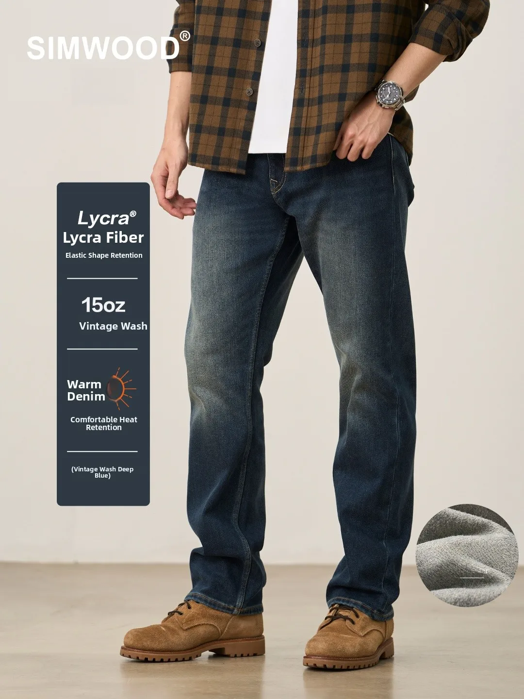 

Джинсы SIMWOOD свободного кроя с прямыми штанинами, микроэластичные, из денима 5 унций, с лайкрой, для молодежи, повседневные, износостойкие, смесь хлопка и полиэстера