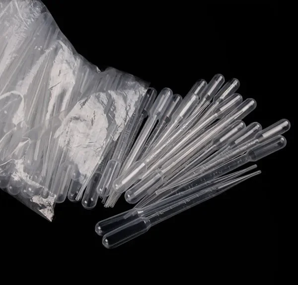 98pcs/Pack 1ML/2ML/3ML 5ml Pipettes Disposable Plastic Graduated Pasteur Pipette Dropper Polyethylene 0.2/0.5ml available