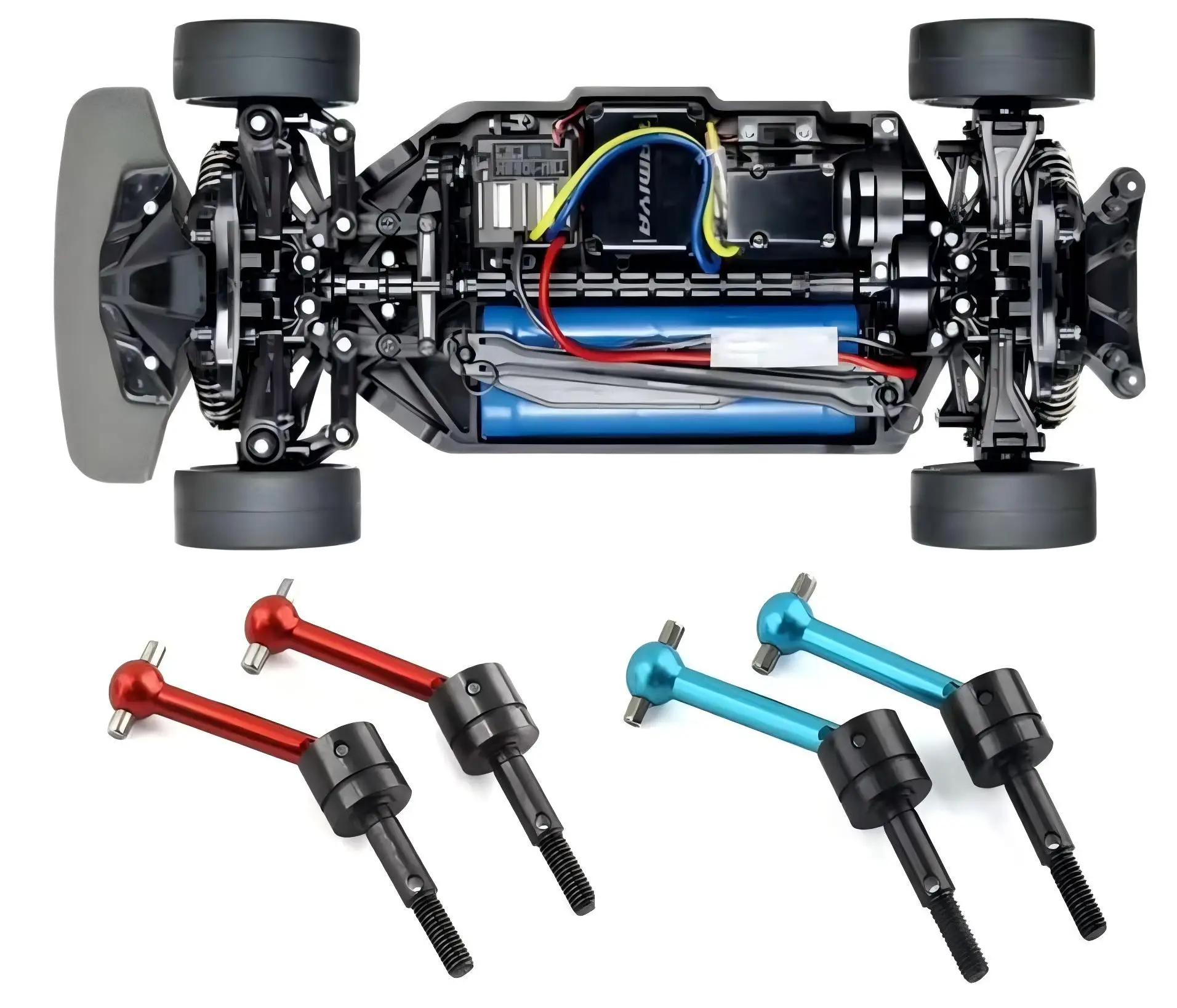 Metal CVD Universal Drive Shaft Set 53792 For Tamiya TT‑01 TT‑01D TT‑02 TA04 TA05 1/10 RC Car Front Rear Axle Upgrade Parts