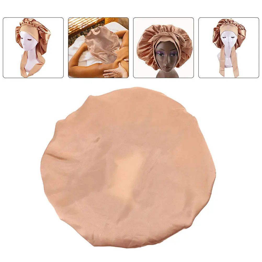 

Multipurpose Satin Bonnet Hair Care Elastic Sleeping Cap for Women Comfortable Hair Protection Shower Bathing