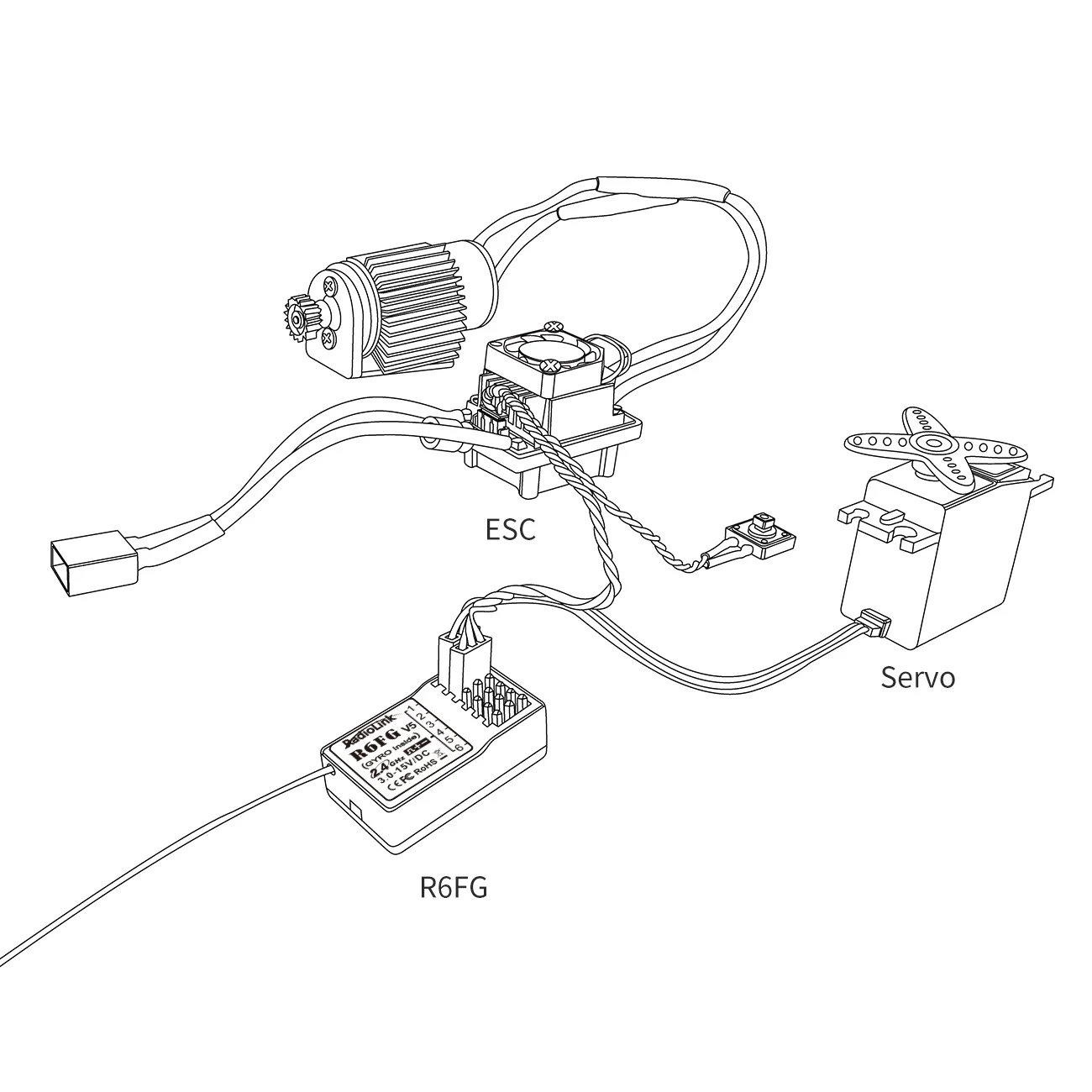 Radiolink RC-Empfänger R6FG 6-Kanal 2,4G HV Servo RX mit Gyro Langstreckensteuerung für RC-Auto Boot Sender RC4GS RC6GS V2 V3 – Detail 8