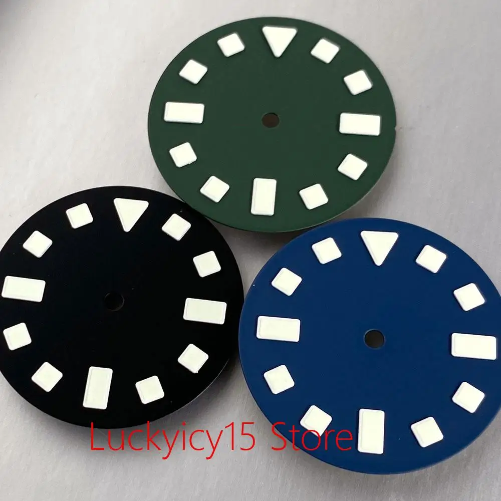 29mm Retro Black Green Blue Watch Dial Face for FXD Case Hands Set for NH35 NH36 ETA2824 PT5000 Movement Luminous Watch Parts