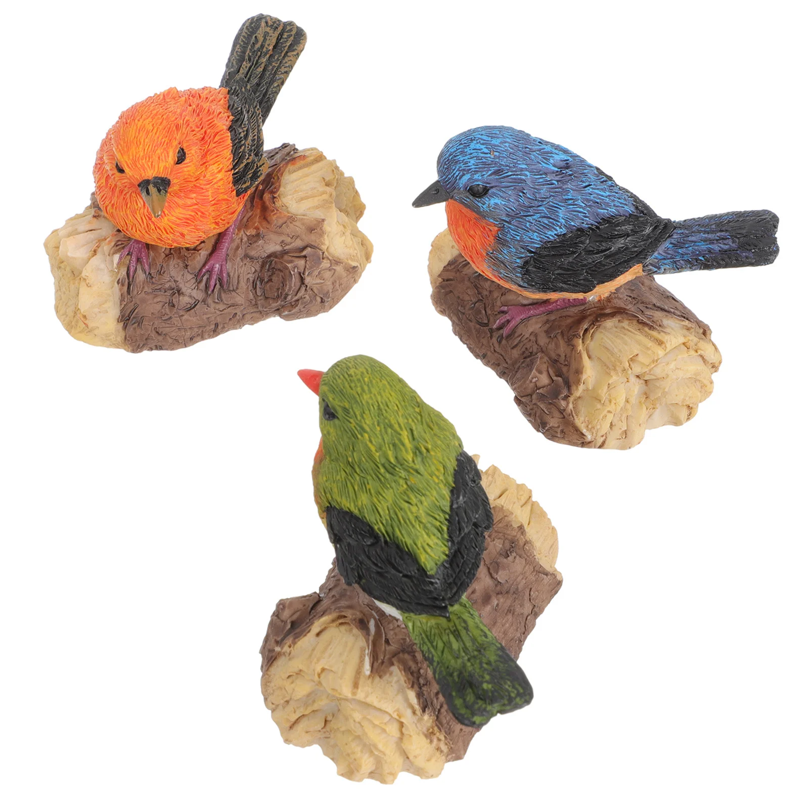 

3Pcs Bird Resin Sculptures Vivid Lifelike Decorations for Garden Yard Micro-Landscape Home Accessories Lifelike Bird Adornments