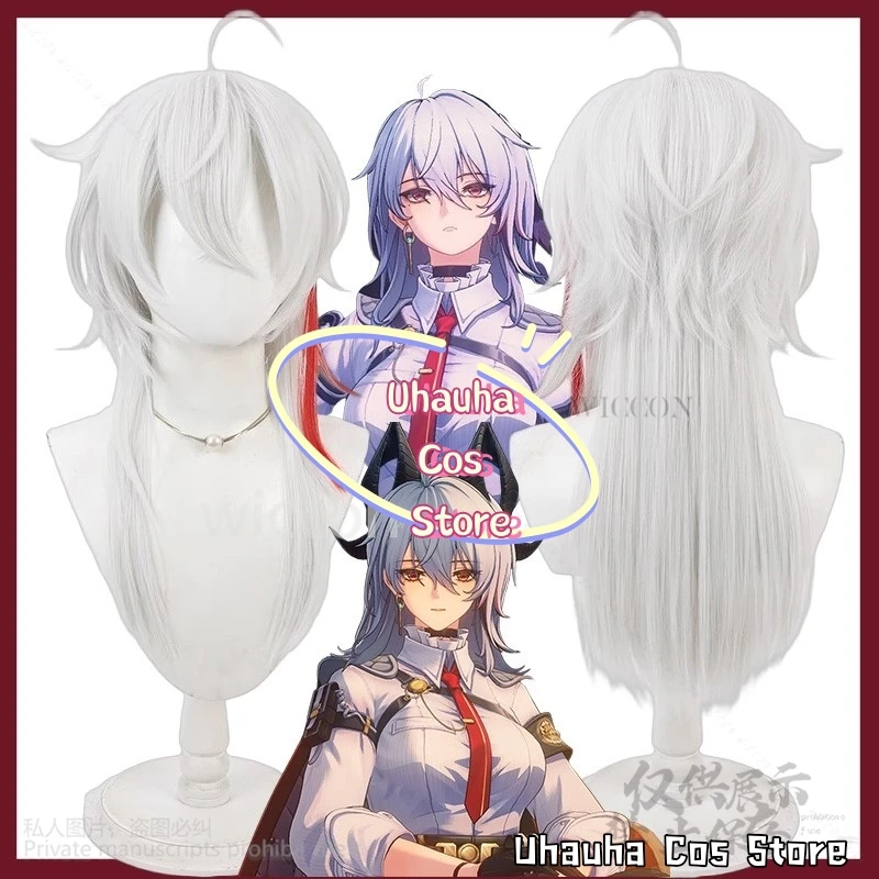 أنيمي لعبة Wuthering موجات تأثيري زاني زي فضي أبيض تسليط الضوء على شعر مستعار أحمر للنساء الفتيات حفلة الهالوين مخصصة