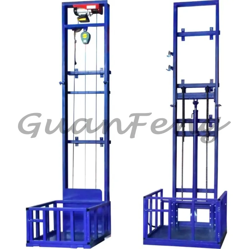 Small warehouse factory freight elevators and electric hydraulic lifting freight elevators