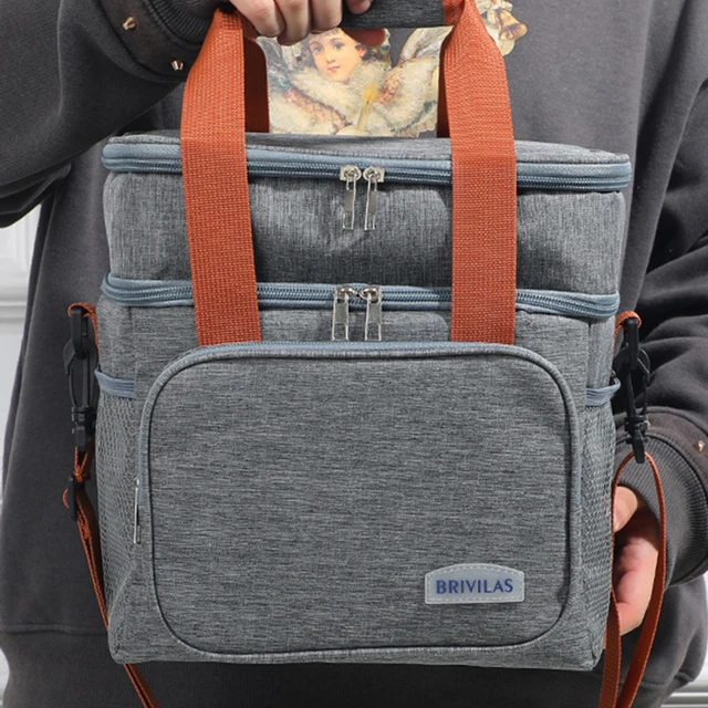 Modna izolowana torba na lunch typu crossbody – termiczny organizer na żywność o dużej pojemności do użytku biznesowego i codziennego