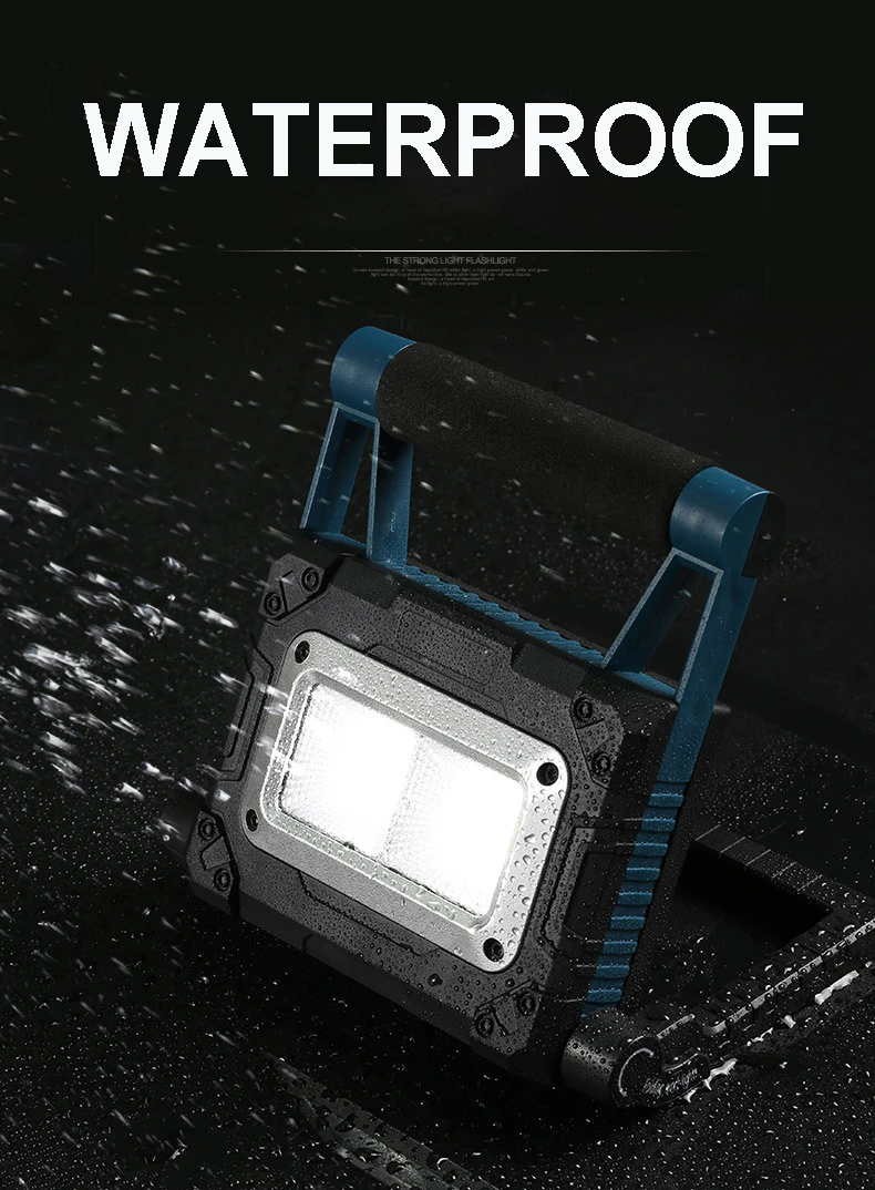 Focos solares portátiles, luz de trabajo potente con carga USB, foco impermeable, reflector plegable para acampar al aire libre