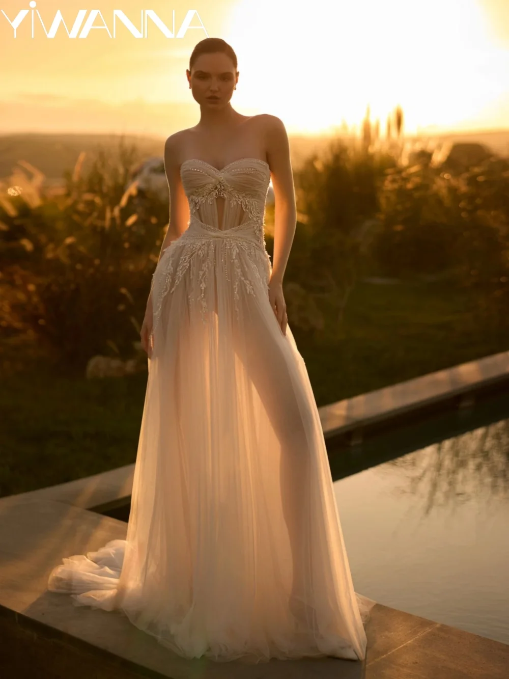 Classic Beaded Appliques Wedding Dress Romantic Sweetheart neck Bridal Gown Customized A-line Floor-length Dresses For Bride