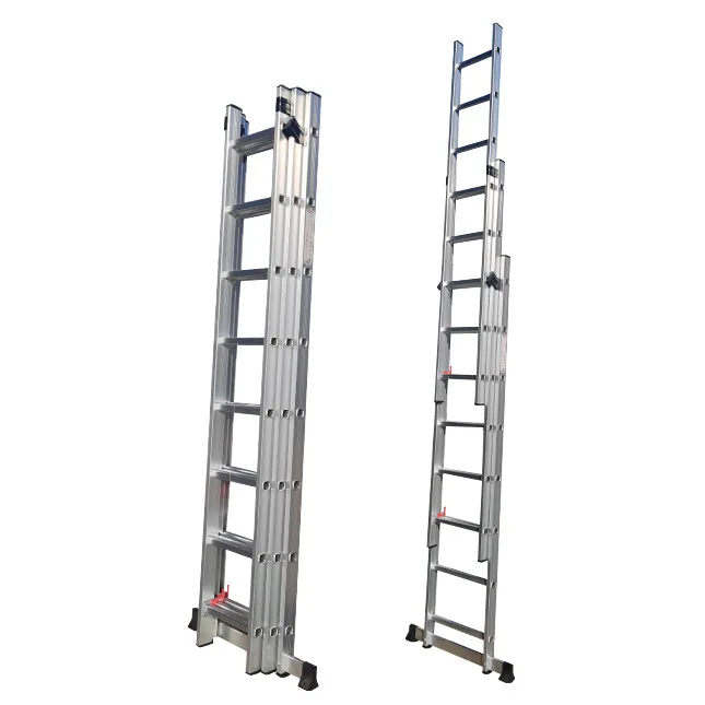 

3-Section Aluminum Alloy Telescopic Ladder Straight and Step Folding Light Attic Domestic Ladders