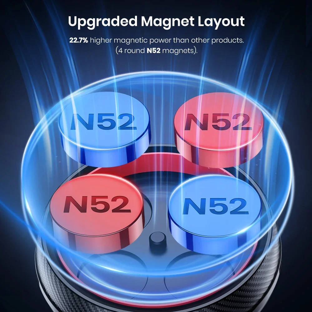 

Magnetic Car Phone Holder, Extendable Arm, 3-Point Support, 360° Rotation, Metal Hook, Phone Mount Magsafe car mount Car mount