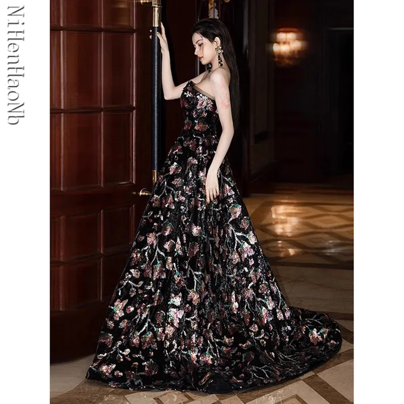 Robe de Soirée Florale Personnalisée pour Femme, Tenue de Bal de Luxe, 2025