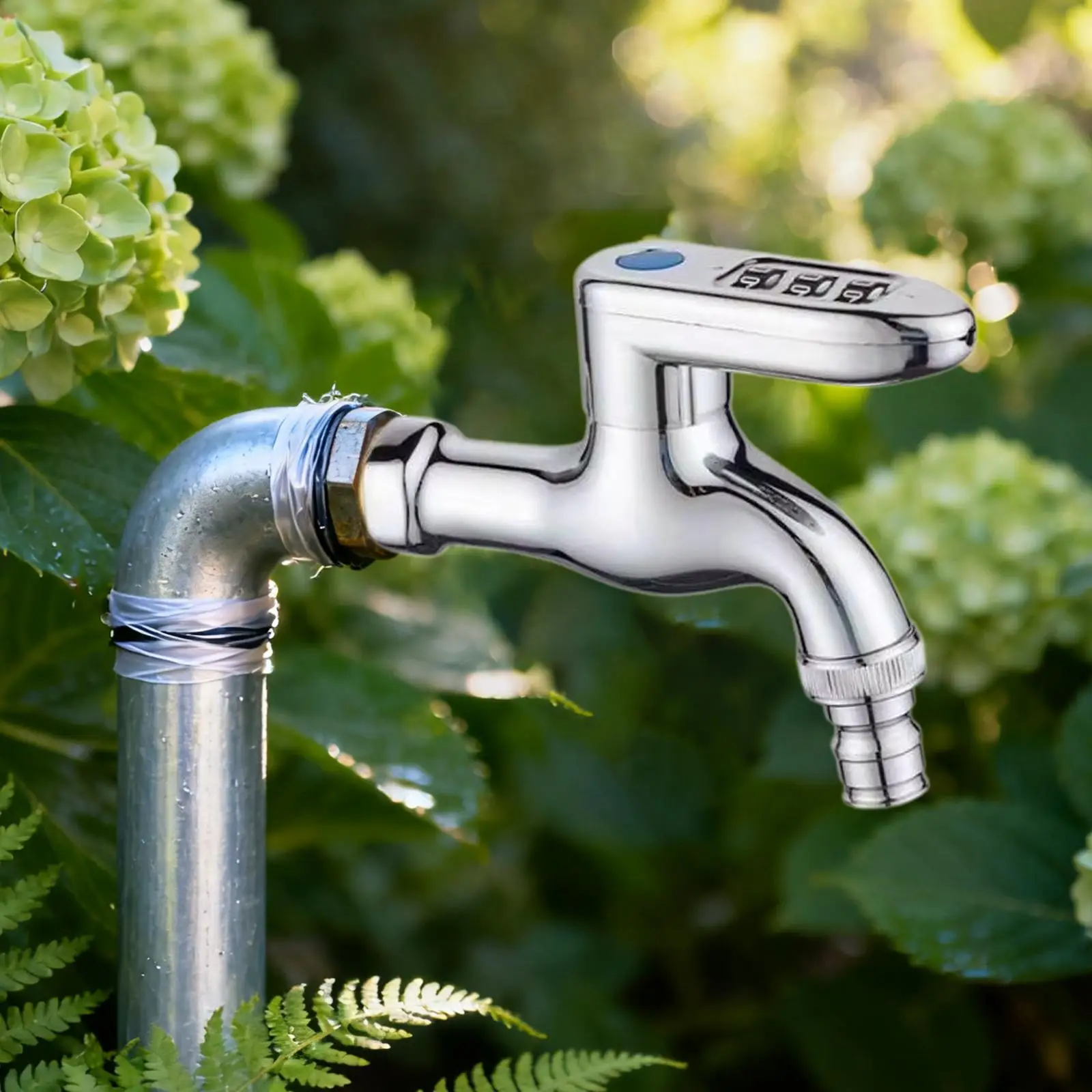 Outdoor Faucet Garden Tap with 3 Digit Code Lock Large Flow Zinc Alloy 1/2 inch