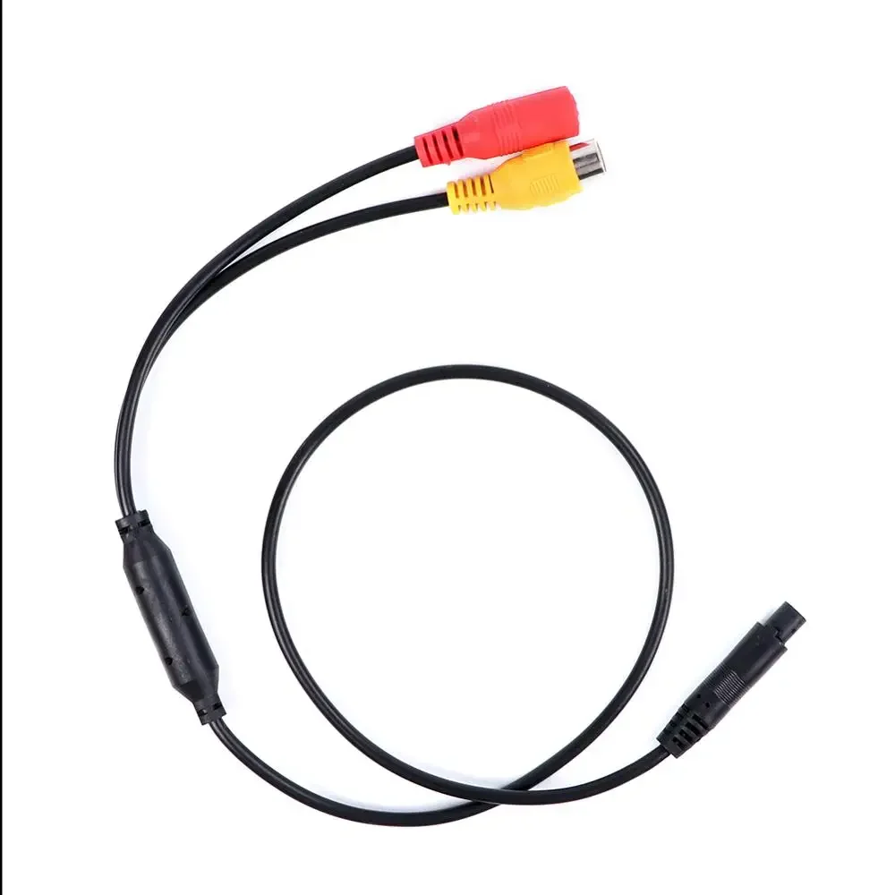 4 Pin Male Head Backup Reverse Camera Car Universal To CVBS RCA Female Connector Signal Power Adapter Harness Accessories