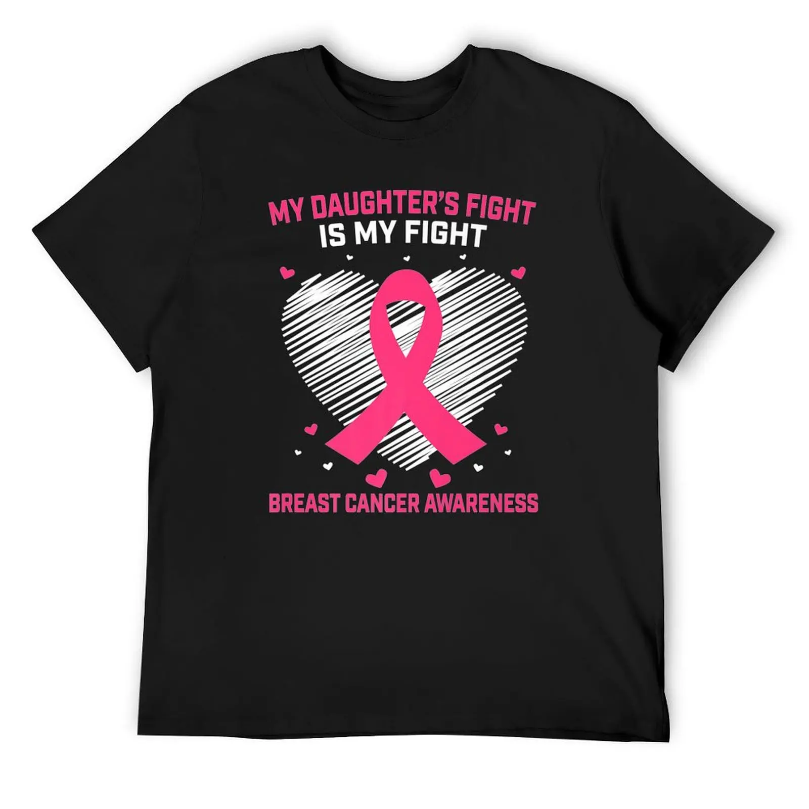 

Daughter My Fight Pink Breast Cancer Awareness Gifts Parents Premium T-Shirt anime clothes street wear Men's clothing