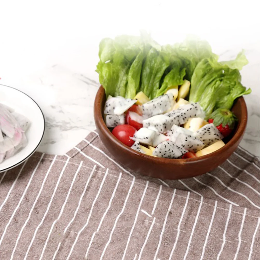 

Solid Wood Rice Bowl Natural Acacia Wooden Soup Bowl Coffee Color For Fruit Snack Serving Kitchen Dining Room Decoration