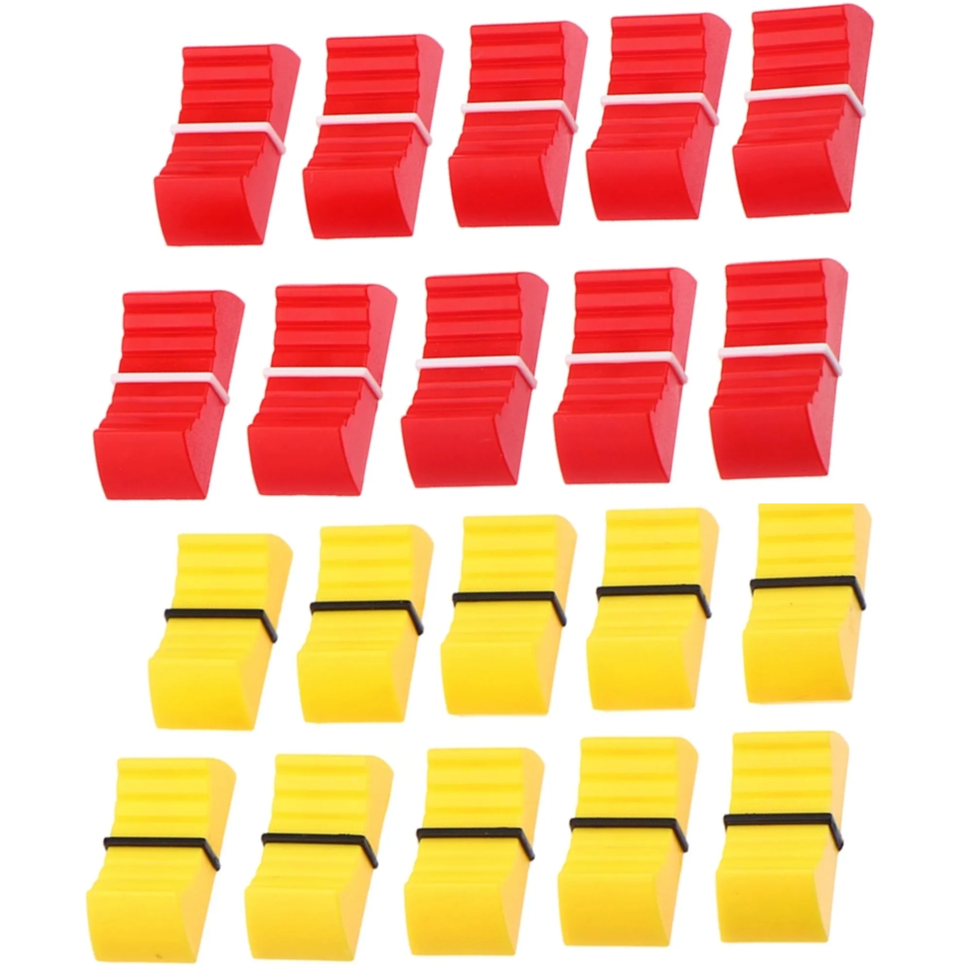 Multicolor Plastic Mixer Push Key Cap Fader Knob Cap Touch Sensitive Slider Ribbed Mixer Desk Switch Knob Cap Length 24.5MM