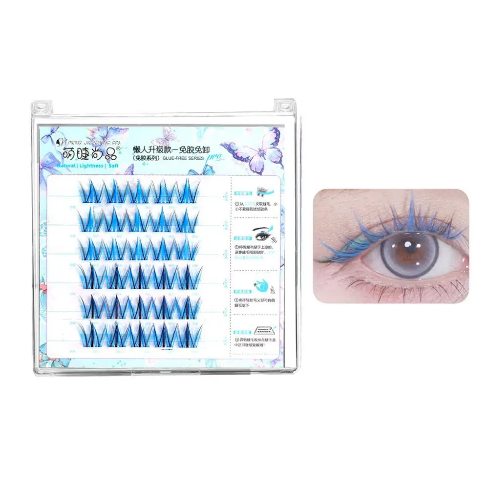 ขนตาปลอมแบบเส้น สีม่วง น้ำเงิน น้ำตาล 1 ชิ้น ขนตาพรีเมียมมิงค์นุ่ม ให้ความหนาและสีสันสดใส สำหรับต่อขนตา