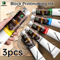 Marie's Block Printing Ink Set,Oil-Based,3pcs with 6 Color Options,Rich Vibrant for Woodcut,Etching for Artists,Adults,50ml/1.76