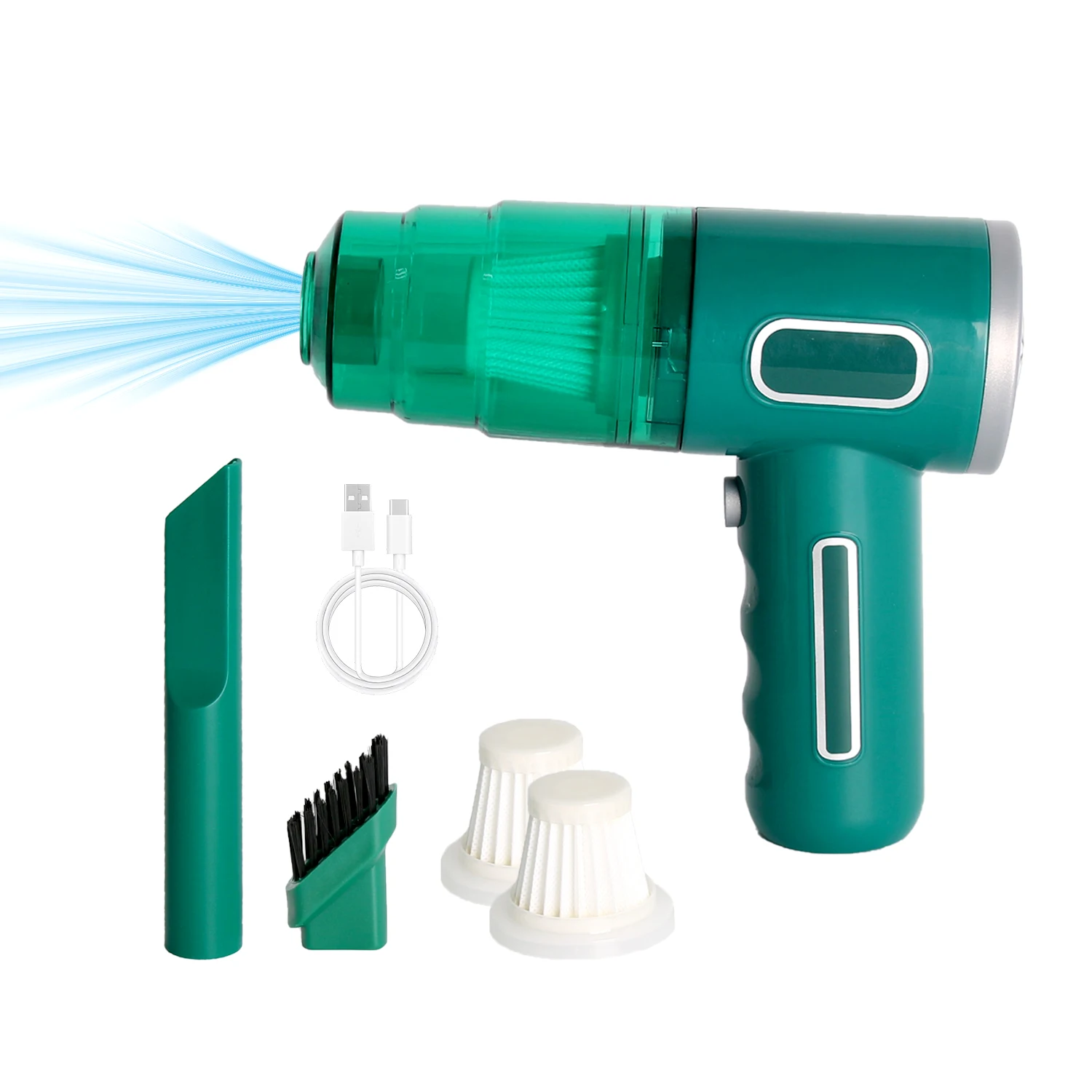 

Rechargeable Cordless Handheld Vacuum Cleaner, 3500 Pa Powerful Suction, Wet & Dry Use with 3 Attachments, Lightweight Cleaner f