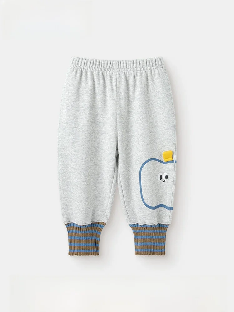 pureborn-pure-cotton-casual-trousers-for-boys-and-girls-spring-autumn-long-pants-cuffed-pants-versatile-comfortable-baby-clothes