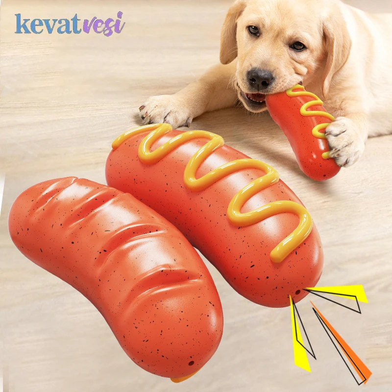 

Bite-resistant Dog Toys Bite-resistant Dog Squeaky Toys Sausage Shaped Dog Chew Toy Interactive Pet Teeth Cleaning Toy for Dogs