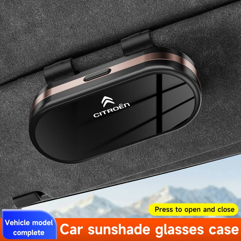 Sonnenblenden-Brillenetui mit Clip für Citroen C4 C3 C2 C1 DS3 Berlingo Xsara Picasso – Auto-Brillenbox und Zubehör