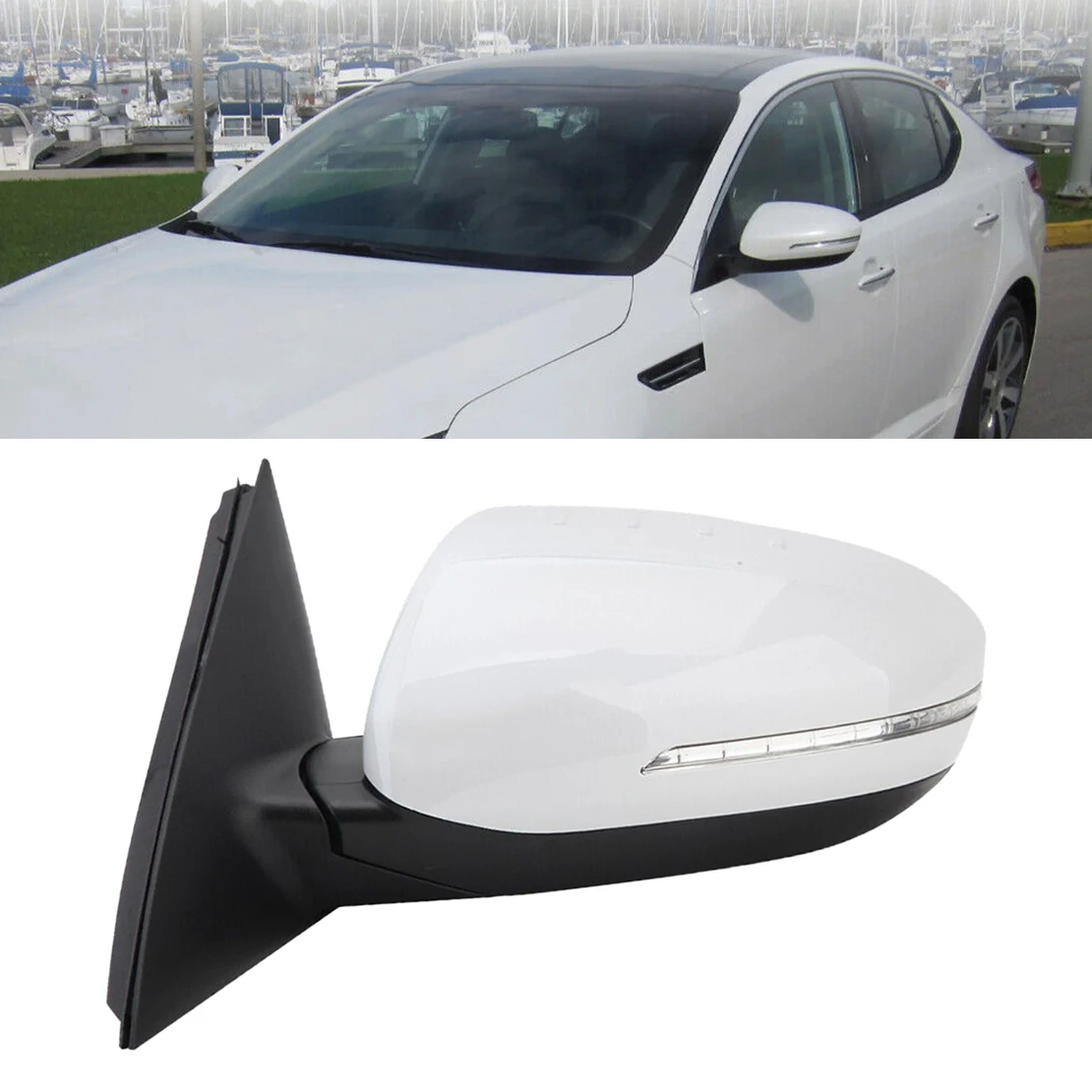 

Car 12V Left Door Mirror Assembly with Turn Signal Light Fit for Kia Optima 2011 2012 2013 87610-4M000