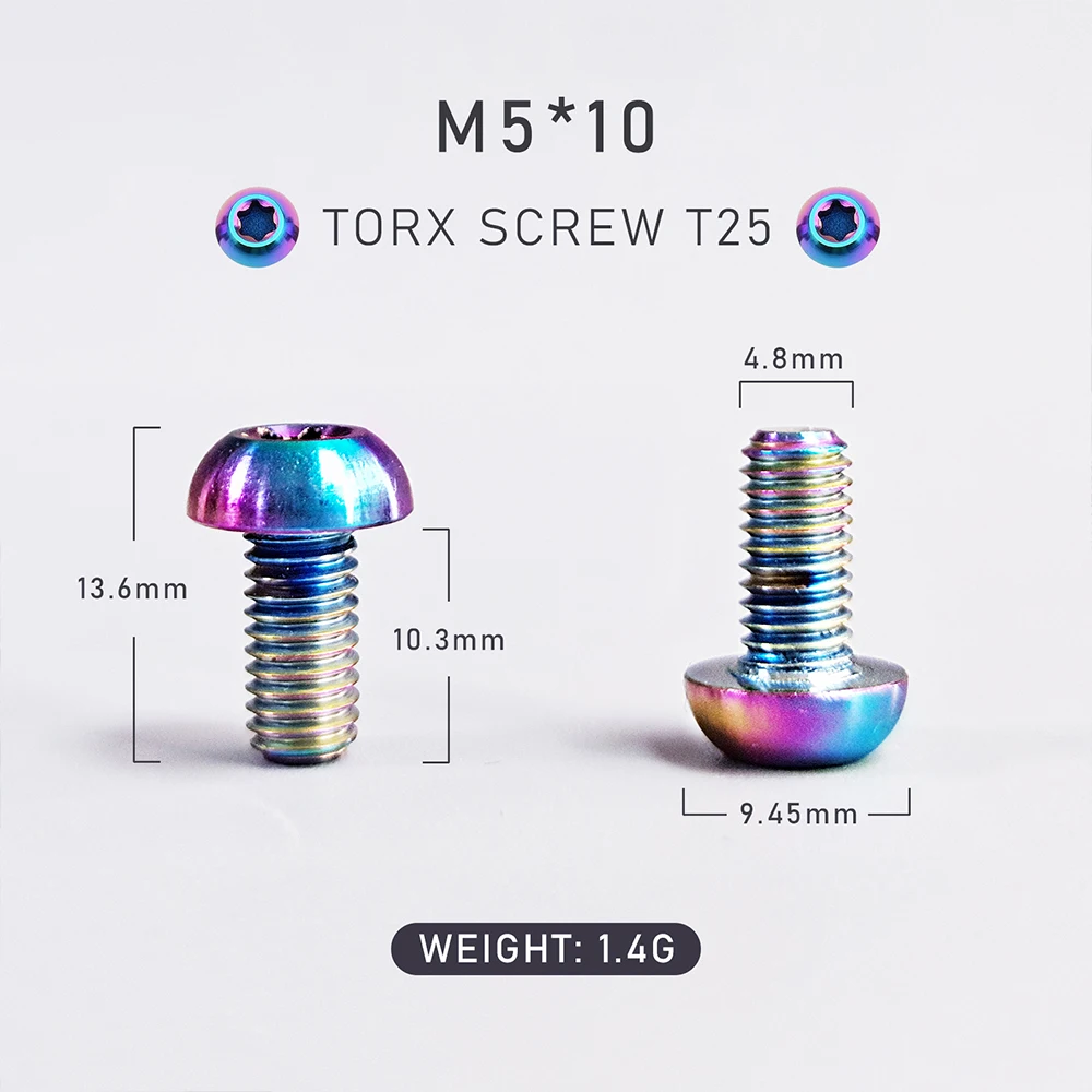 KRSEC12pcs Bicycle Disc Brake Rotor Torx Bolts T25 M5x10mm titanium alloy MTB Road Mountain Bike Fixing Screws Cycling Accessory - view 3