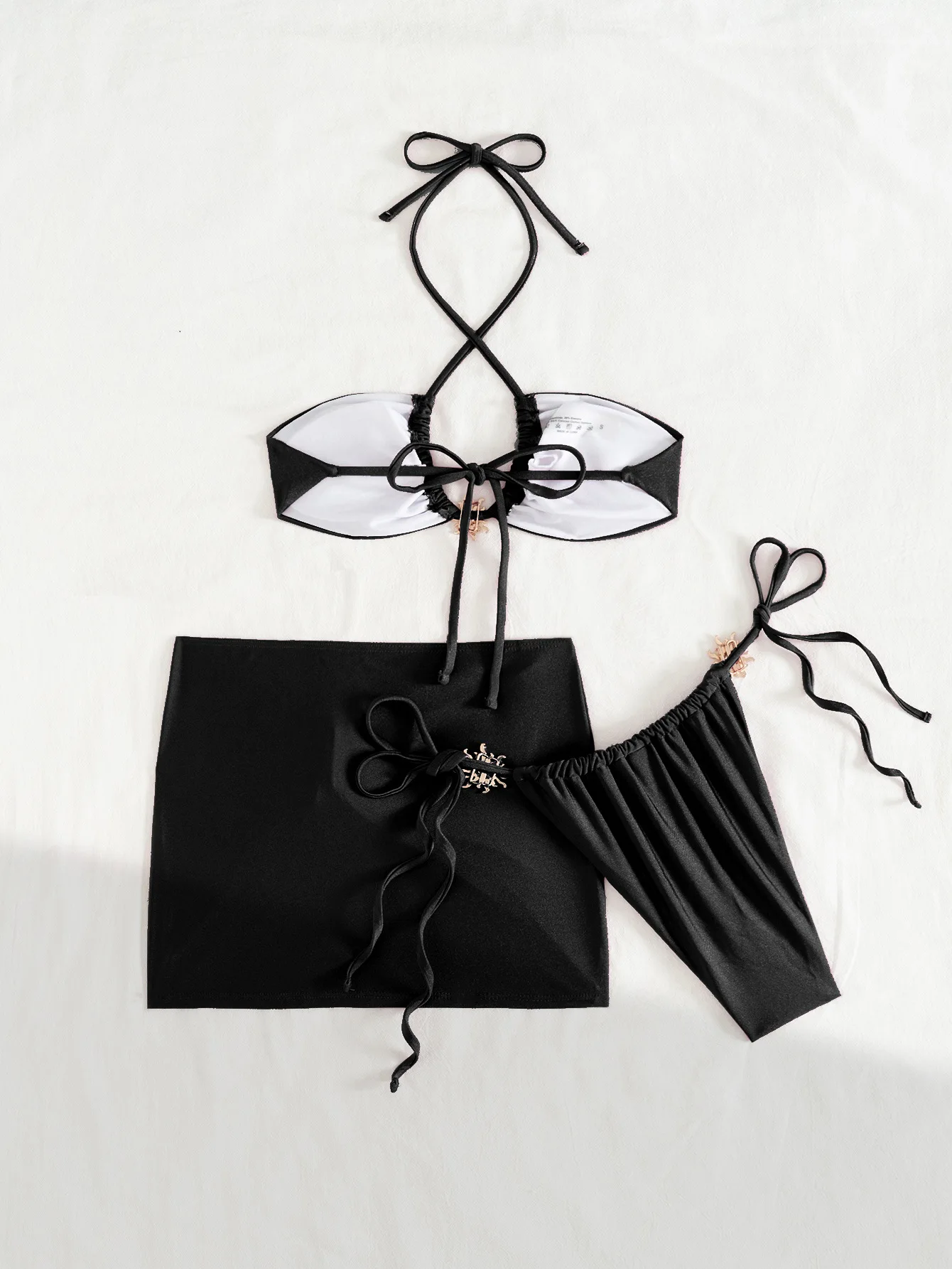 섹시한 반다나 홀터 타이 비키니 세트 3종 주름 미니 스커트 수영복 비치웨어 비키니 탱키니 트리키니