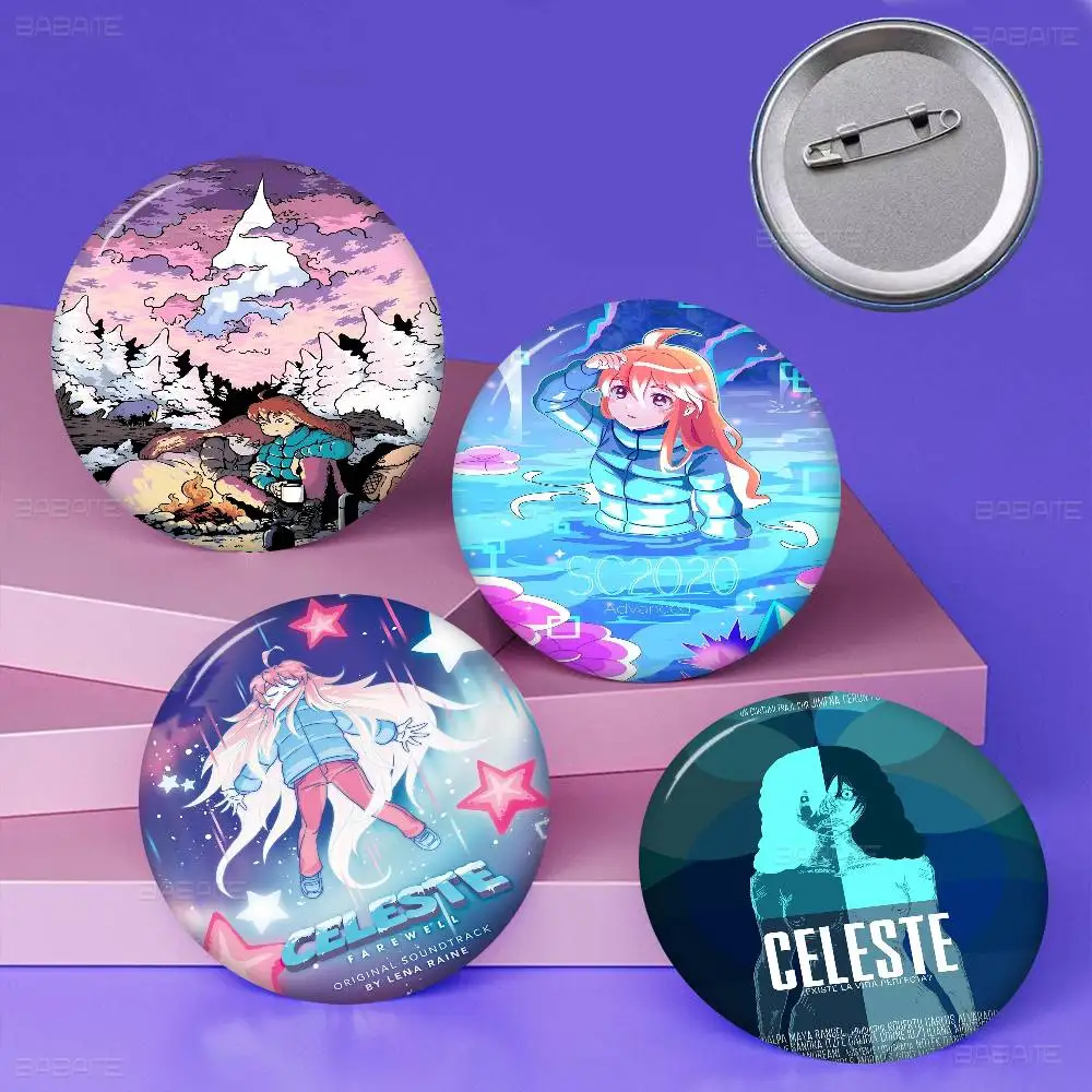 

Celeste Game Badges Creative Tinplate Soft Button Pins Animal Icon Brooch Lapel Backpack Badge Accessories Pin