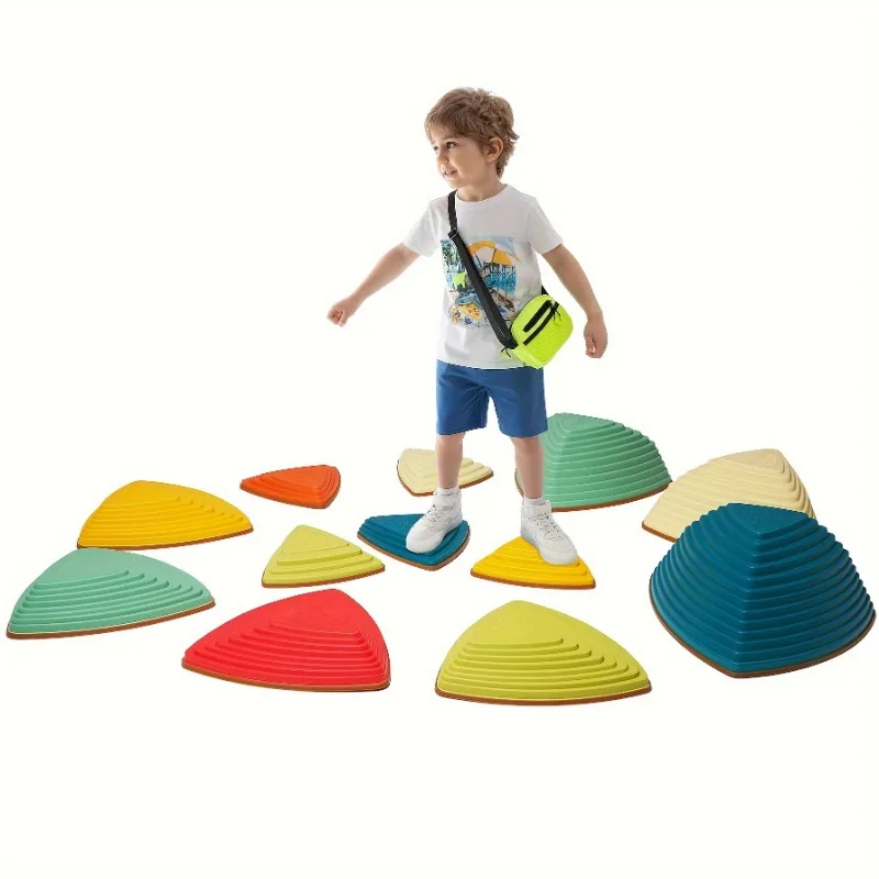 

11pcs Stepping Stones for Kids Anti Skid Balance Blocks Indoor Outdoor Fitness Equipment Promotes Balance Coordination Strength