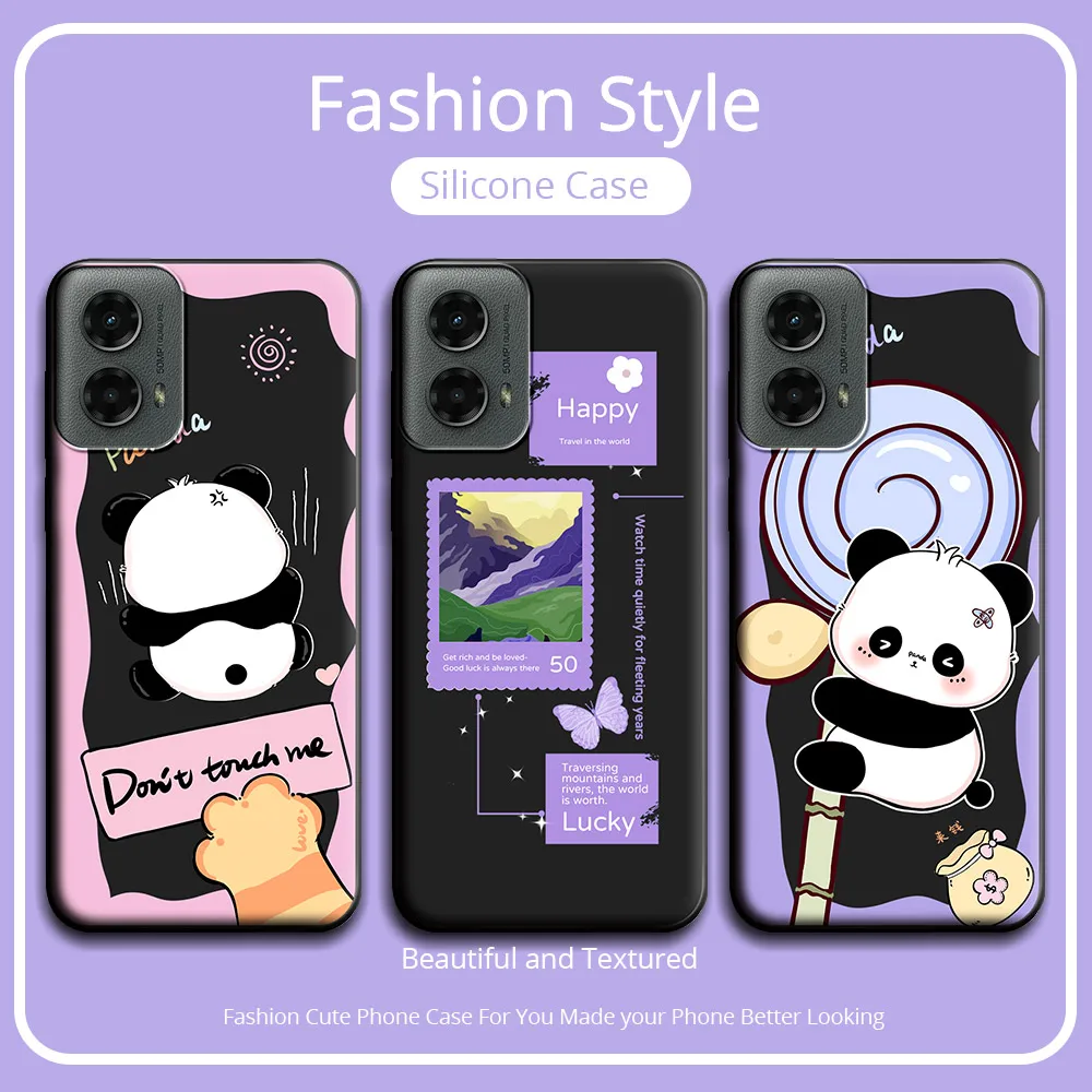 For Motorola Moto G 5G 2024 Case Cute Flower Soft Silicone Couple Phone Case For Moto G 5G 2024 Protect Shockproof Cartoon Cover