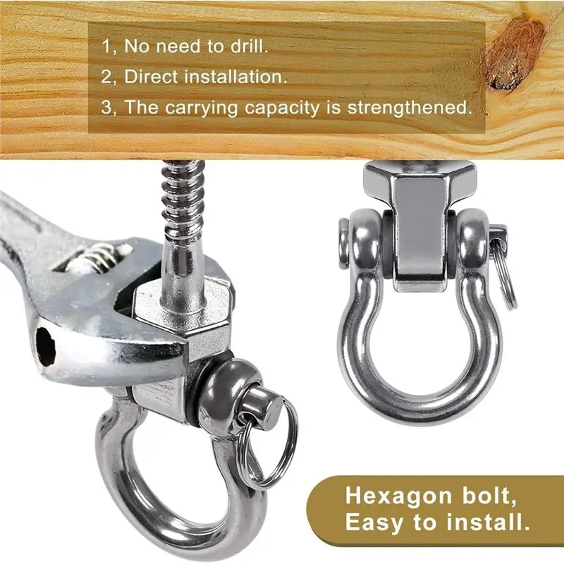 WORTHOWN-Stainless Steel For Patio& Playground Heavy Duty Swing Hangers With Bearings, 2-Pack Porch Hardware