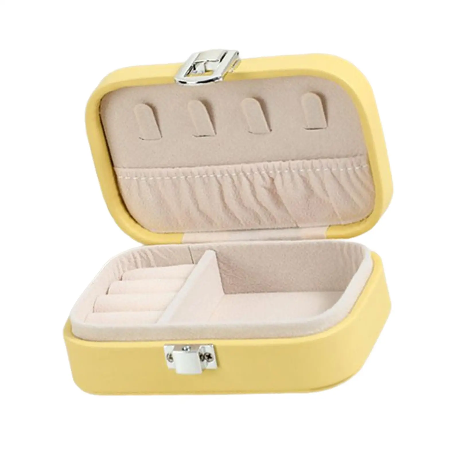 

Travel Jewelry Organizer PU Leather Portable for Jewelry Watch Necklace Yellow