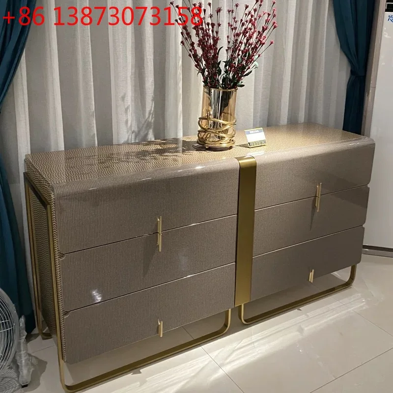 Premium Italian light luxury fan high-end bright tree tumor TV cabinet large apartment living room locker fashion