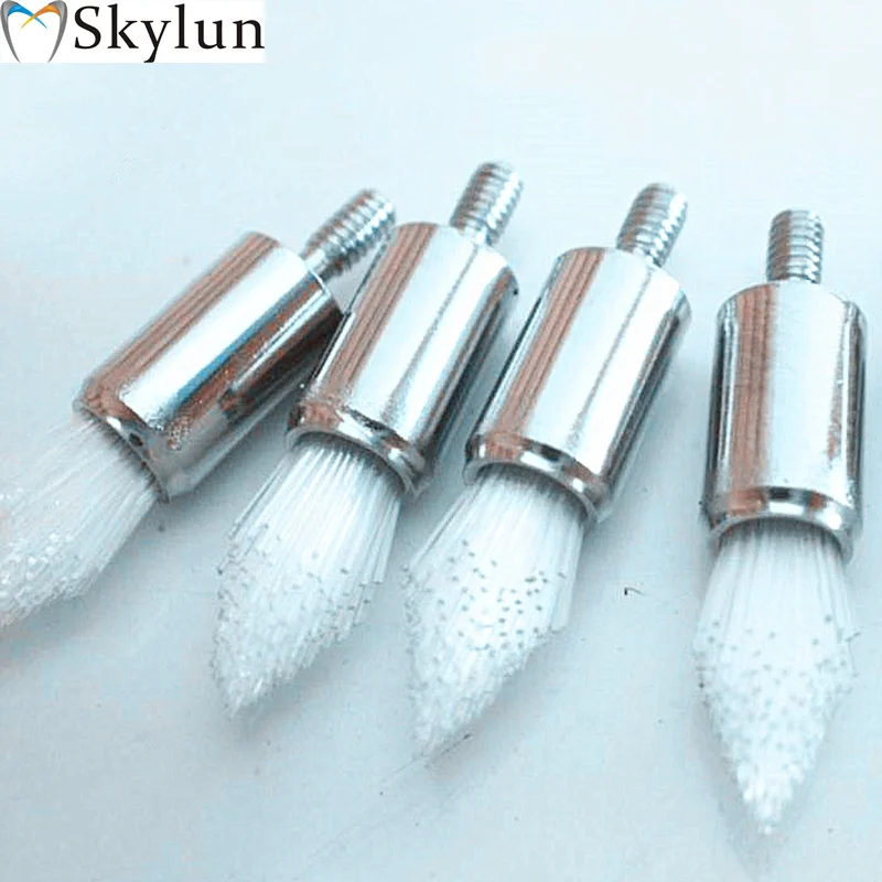 1000PCS Prophy Brush Dental Polishing Screw Style Tapered White Nylon Prophylaxis Brush for Dentist PB320