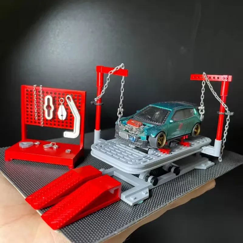

1/64 Model Automobile Beam Straightening Instrument Control Panel Can Move Up And Down Garage DIY Scene Accessories Miniature