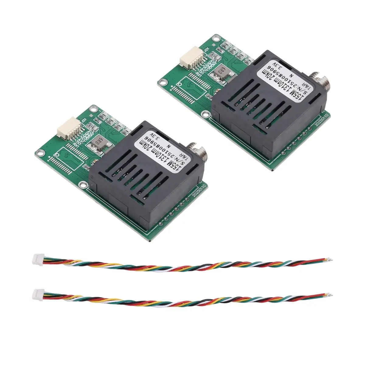giftnew TTL Optical Transceiver Module for-Drone FC RX/TX/AV/VCC/GND, TTL to Fiber Optical Module Terminal Equipment,20KM