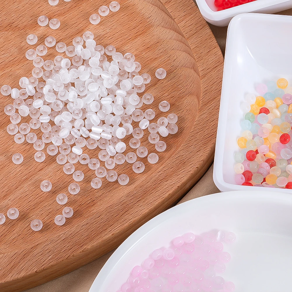 ลูกปัดแก้วคุณภาพสูง 800 ชิ้น ขนาด 4 มม. หลากสี รูปทรงตาแมว สำหรับทำสร้อยคอ DIY อุปกรณ์ทำเครื่องประดับ