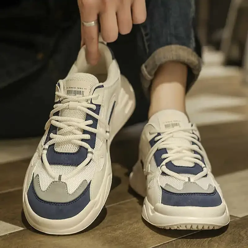 Zapatillas de deporte de marca de lujo con cordones de Hip Hop para hombre, zapatillas de Tenis blancas para hombre, Tenismasculine, productos deportivos de tendencia, zapatenes