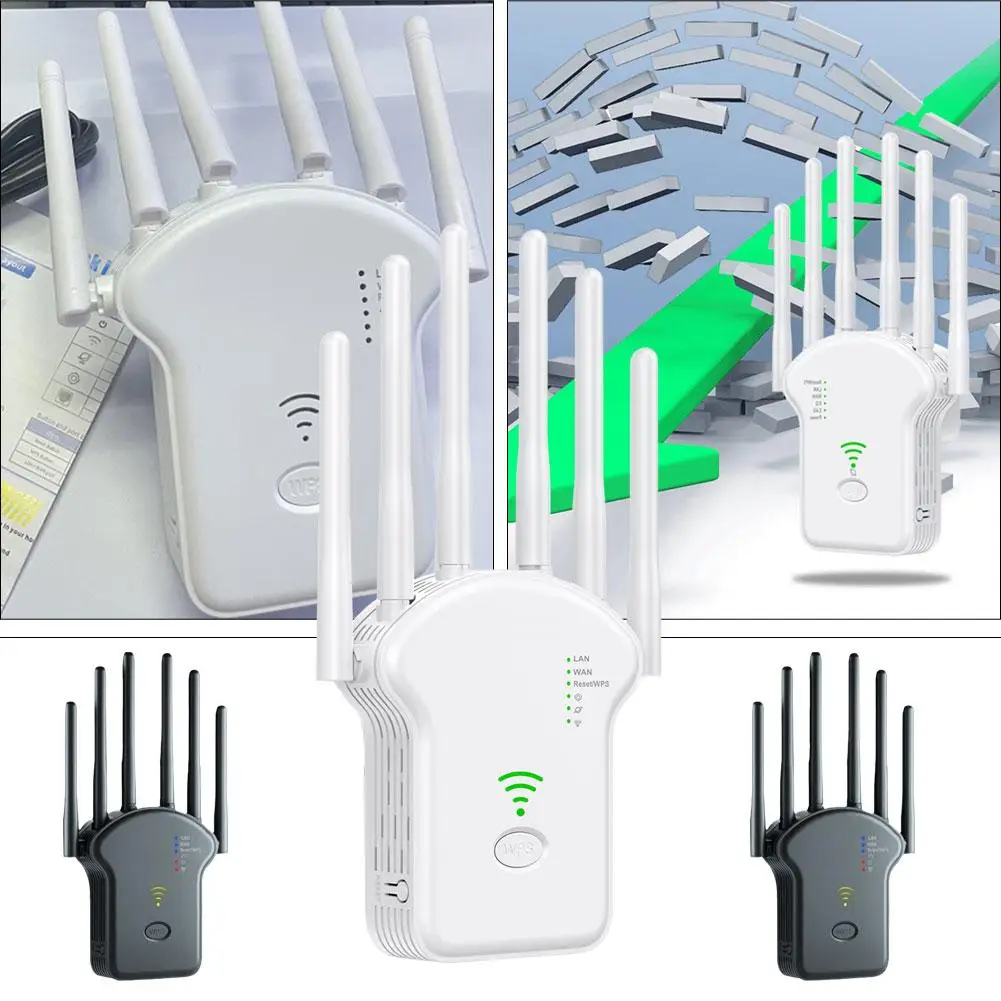 1200/300Mbps Dual Band WiFi Repeater Wifi Signal Booster Wireless Amplifier 2.4G 5GHz Network Range Signal Booster For Home