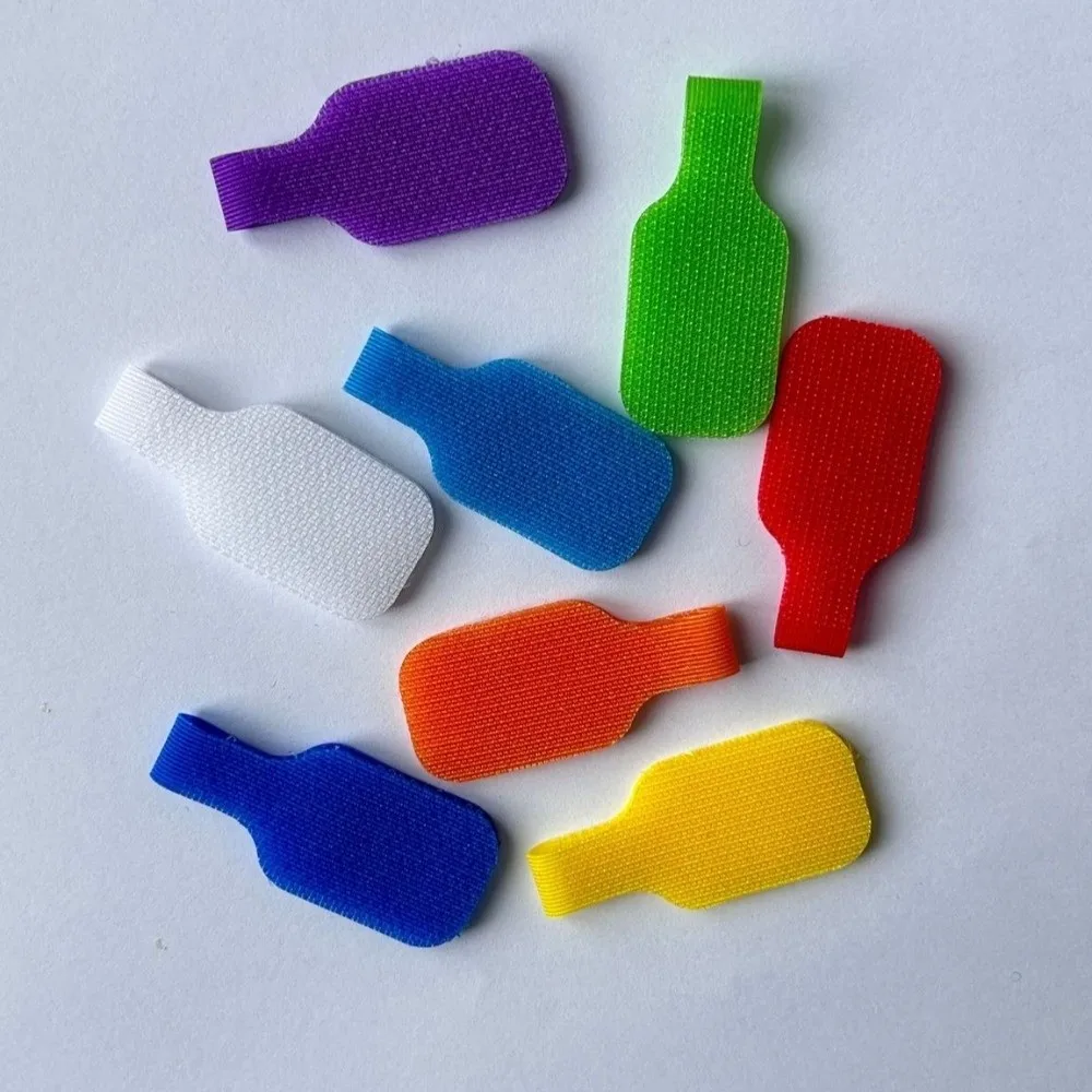 24pcs Waterproof Self Adhesive Cable Labels Reusable Rainbow Color Desktop Cable Organizer Removable Durable Wire Cord Tags