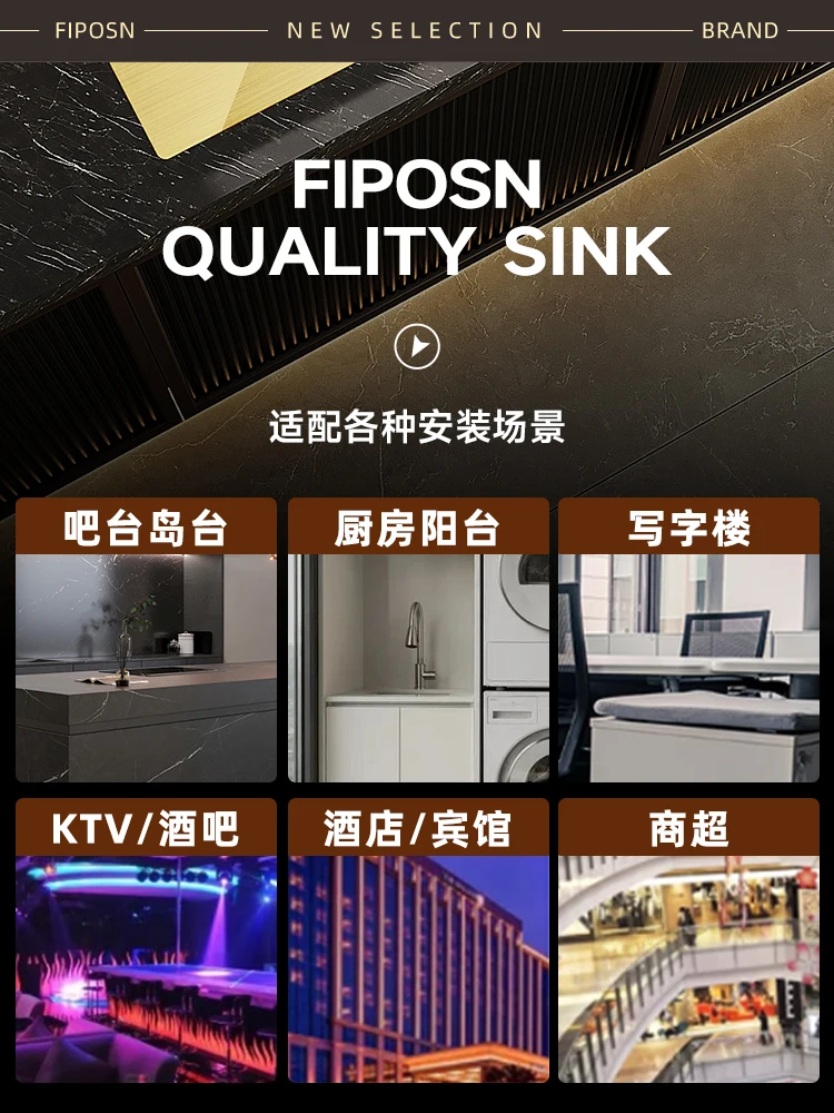 Kitchen Sink Mini Single Sink Bar Counter Thickened Vegetable Wash Basin Sink 255 Gold